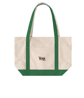Medium Premium Cotton Canvas Boat Tote - Color: Green