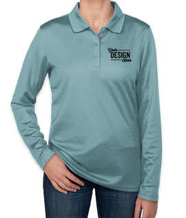 Clique by Cutter & Buck Women's Eco Long Sleeve Performance Pique Polo - Color: Dusty Blue