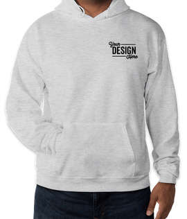 Embroidered Hanes EcoSmart 50/50 Pullover Hoodie - Color: Ash