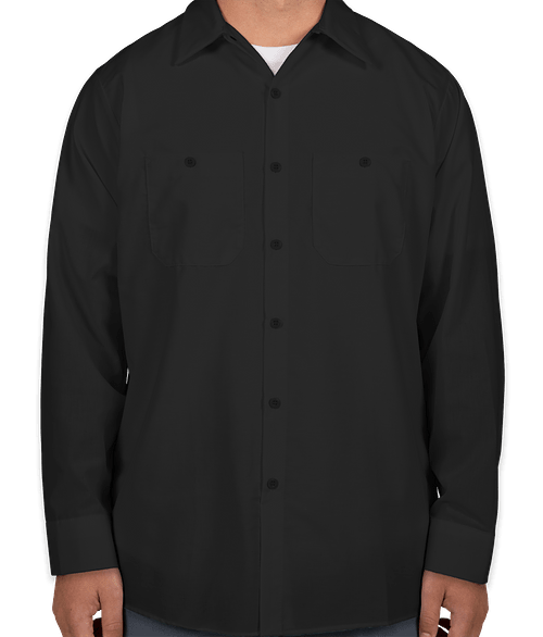 Red Kap Tall Long Sleeve Industrial Work Shirt in Black