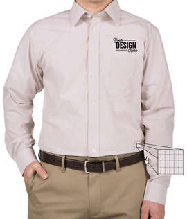 Devon & Jones Tattersall Dress Shirt - Color: White / Burgundy / Silver