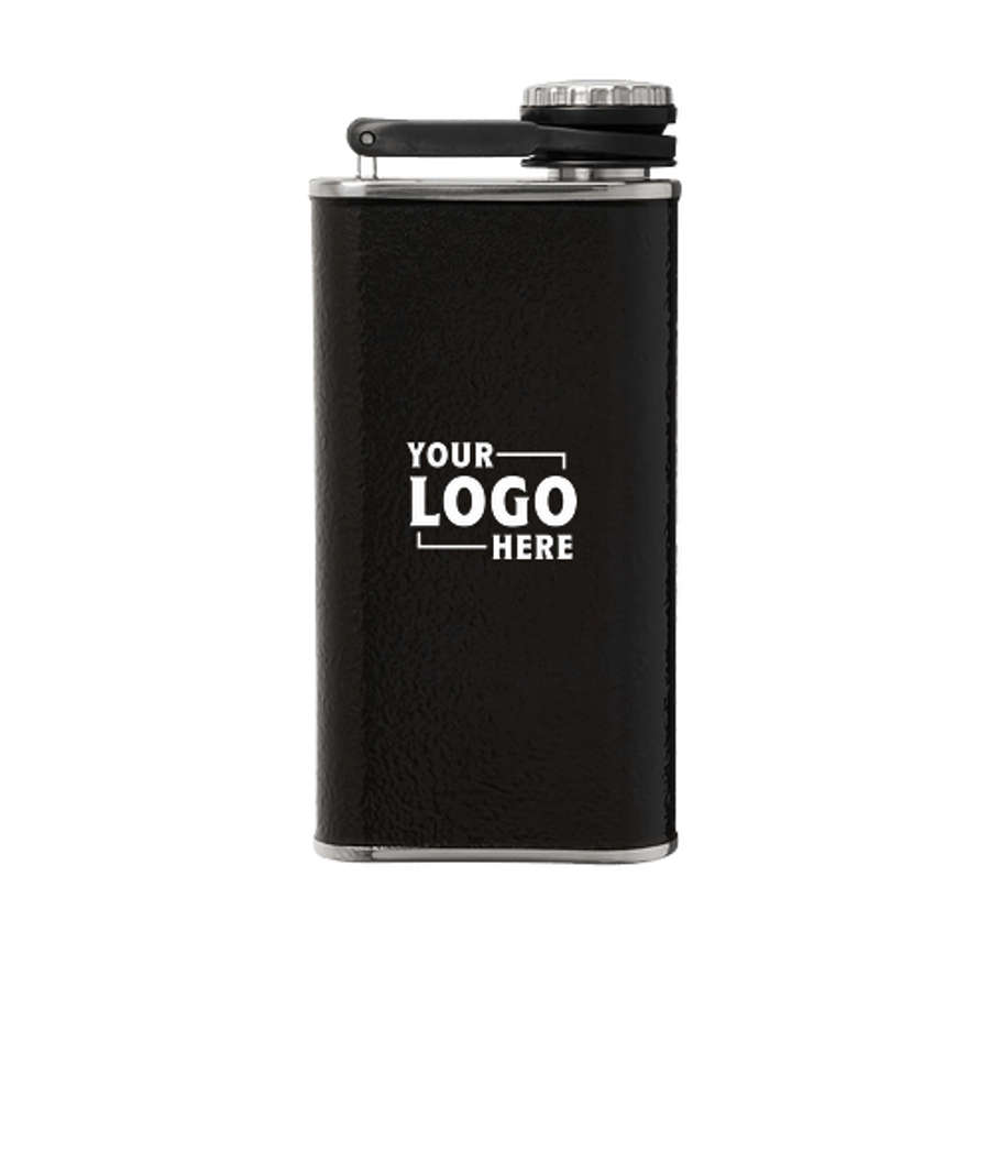 Stanley 8 oz. Easy Fill Stainless Steel Wide Mouth Flask in Hammertone Black
