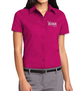 Port Authority Women's Short Sleeve Easy Care Shirt - Color: Tropical Pink
