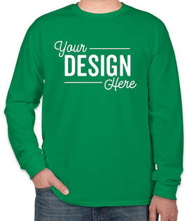 Canada - Gildan 100% Cotton Long Sleeve T-shirt - Color: Irish Green
