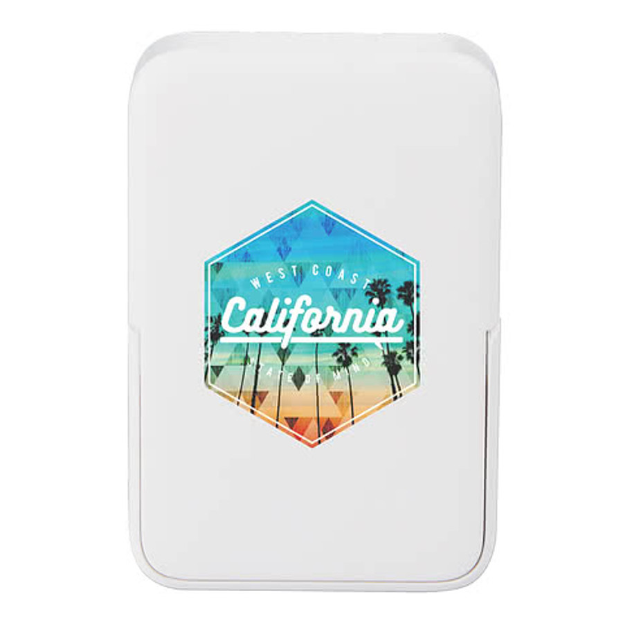 Full Color Quik Stand 10,000 mAh MagClick Portable Wireless Power Bank in White