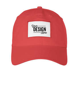 Ahead Largo Washed Twill Baseball Hat with White Rectangle Patch - Color: Nantucket Red