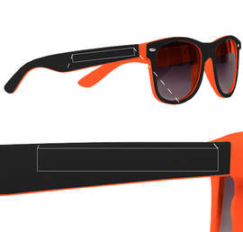 Two-Tone Malibu Sunglasses - Color: Orange / Black
