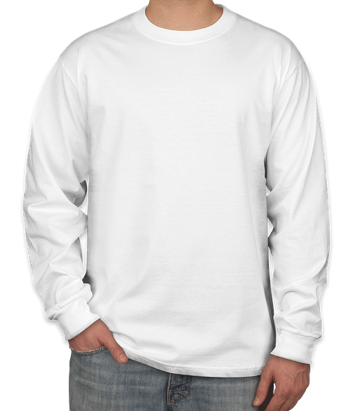 Hanes Beefy-T Long Sleeve T-shirt in White