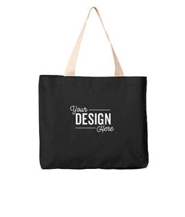 Bayside USA-Made Large 100% Cotton Canvas Tote - Color: Black