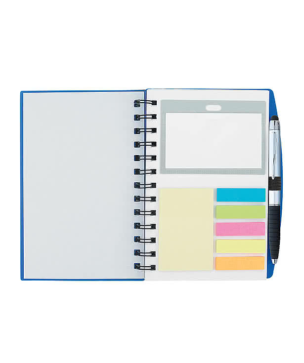 Ruler Notebook with Sticky Flags and Stylus Pen