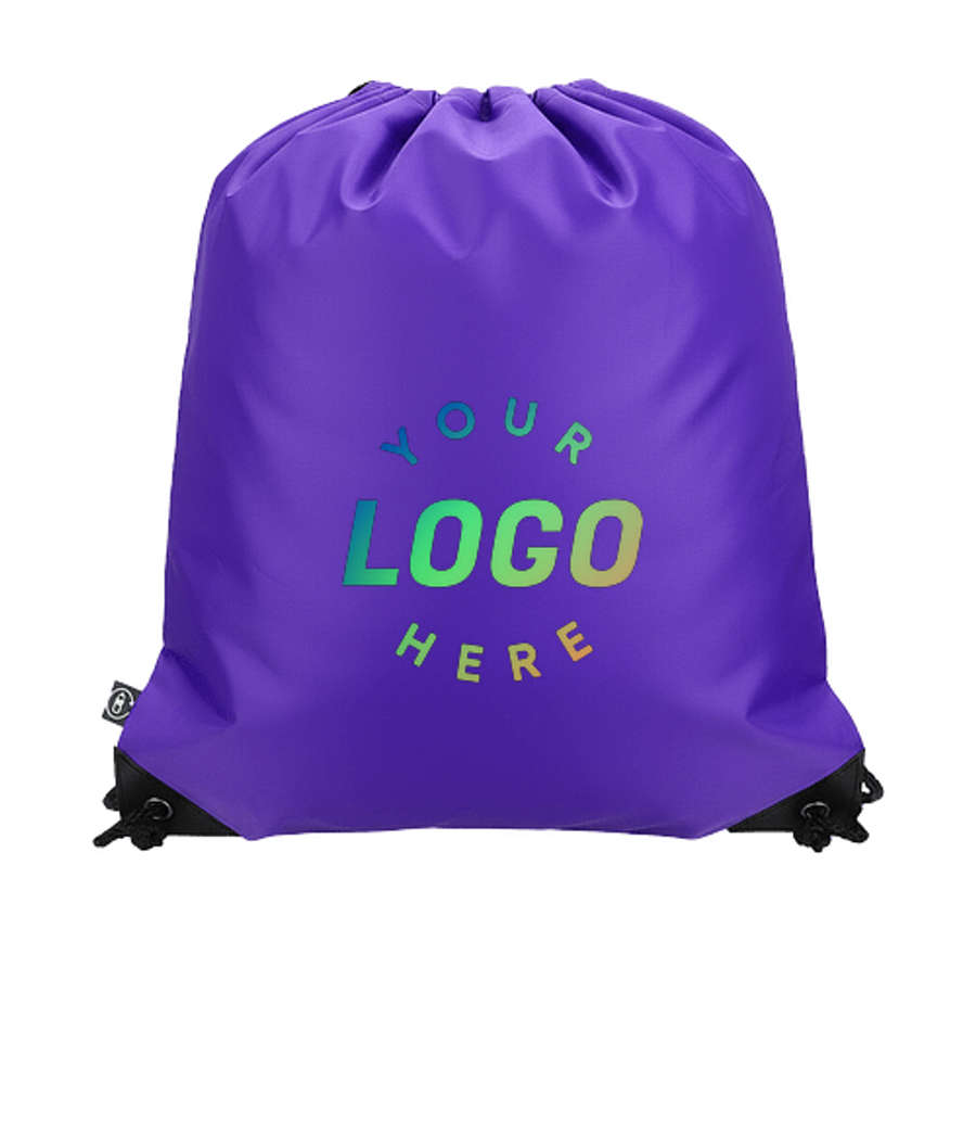 Full Color Grab 'N Go Recycled Drawstring Bag in Purple