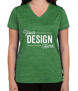 Augusta Women's Tonal Heather V-Neck Performance Shirt - Color: Kelly