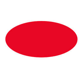 Full Color 1 in. x 2 in. Oval Roll Labels (500 per roll) - Color: Red
