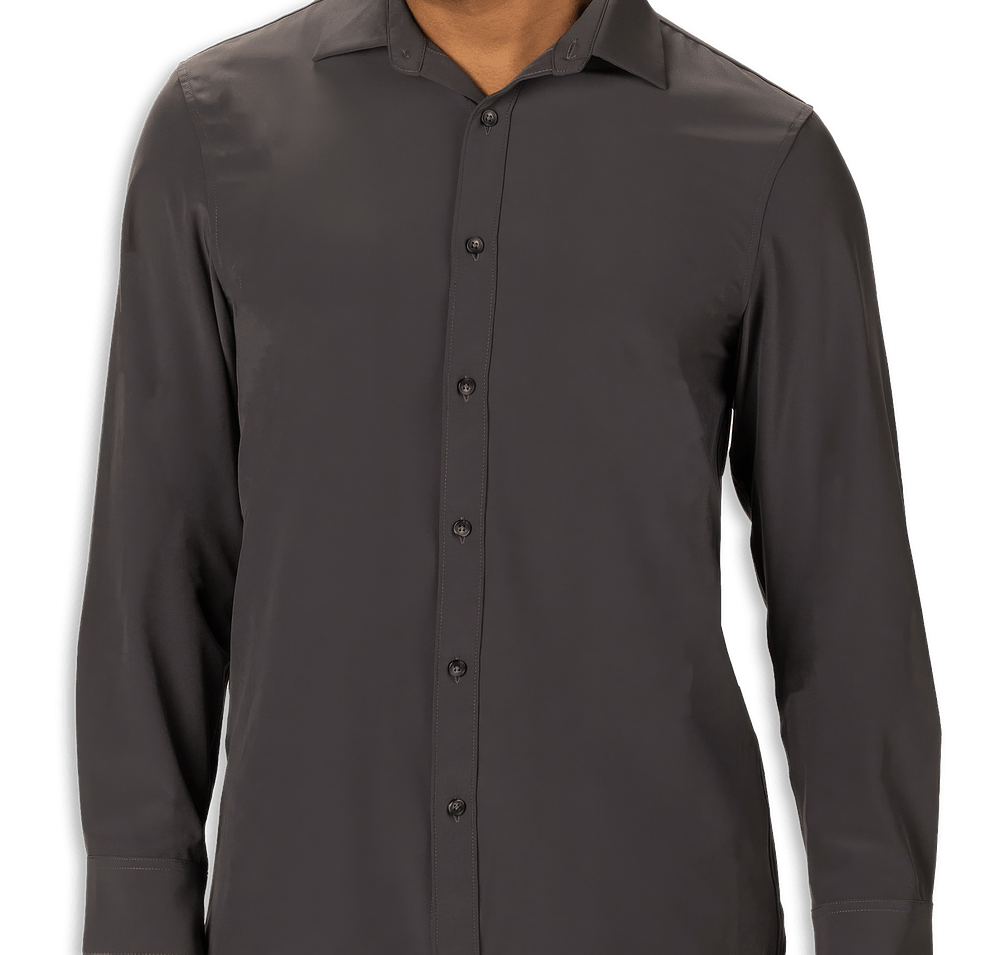 Edwards Point Grey Stretch Dress Shirt-default