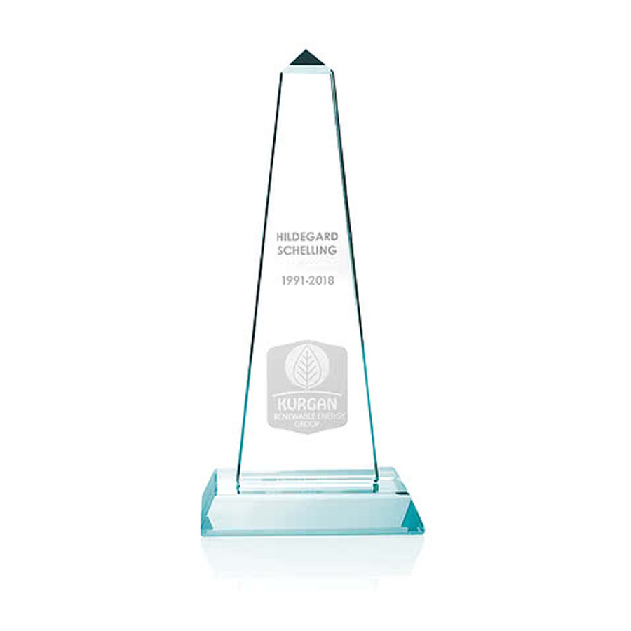 Laser Engraved Large Mammoth Tower Award in Jade