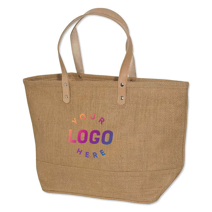 Hamptons Medium Eco-Responsible Zippered Jute Tote Bag