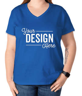 Gildan Women's 100% Cotton V-Neck T-shirt - Color: Royal