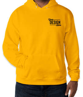 Embroidered Hanes EcoSmart 50/50 Pullover Hoodie - Color: Gold