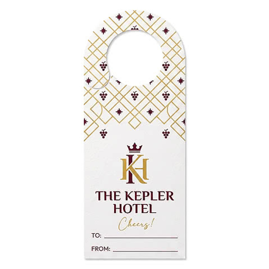 2.13" x 5.38" Bottle Neck Tag in White
