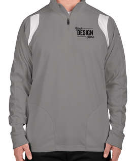 Team 365 Quarter Zip Performance Pullover - Color: Sport Graphite / White