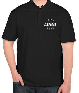 Port Authority Silk Touch Performance Polo - Screen Printed - Color: Black