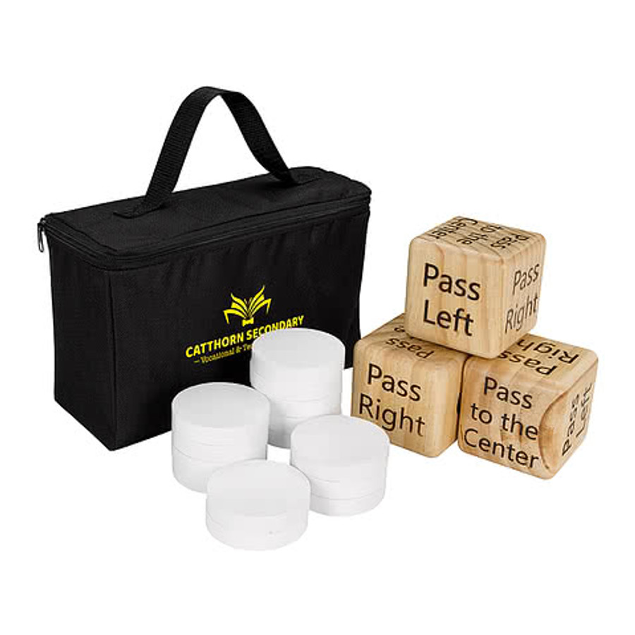 Full Color Pass, Pass, Keep Oversize Dice Yard Game in Black