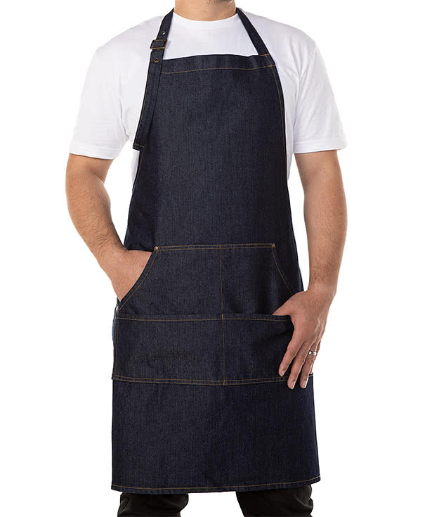 Artisan Collection Jeans Stitch Denim Full Length Apron - Printed