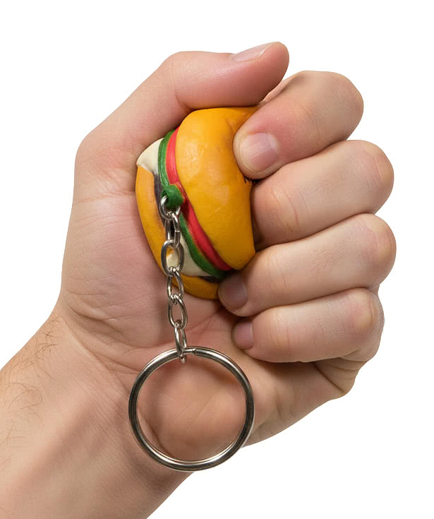 Hamburger Stress Reliever Keychain