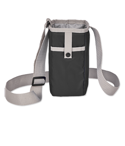 Recycled Insulated Crossbody Bottle Bag in Black