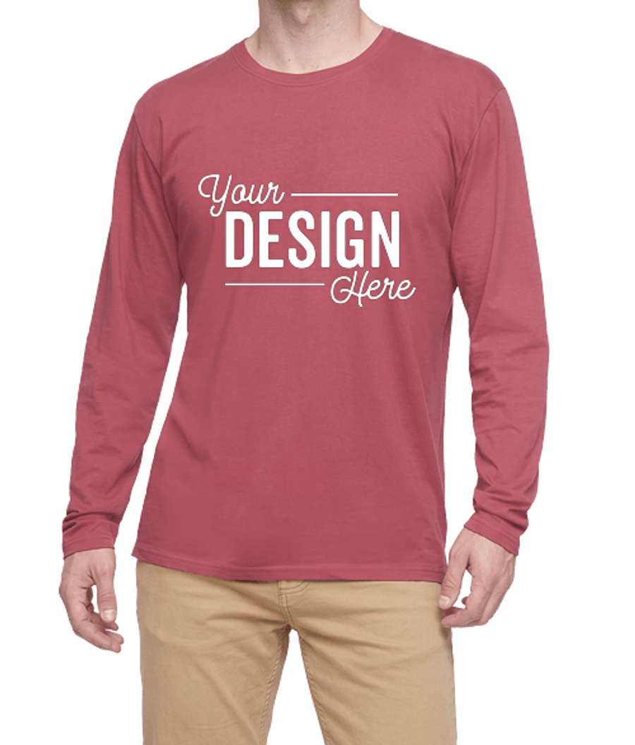 Live & Tell by LAT Fine Jersey Lightweight Long Sleeve T-shirt in Rouge