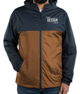 Independent Trading Colorblock Lightweight Full Zip Jacket - Color: Navy / Saddle
