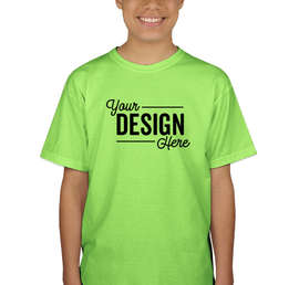 Canada - Gildan Youth 100% Cotton T-shirt - Color: Neon Green