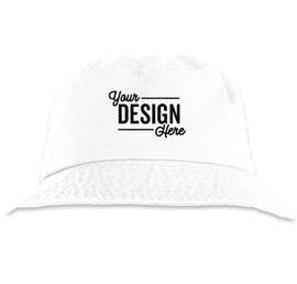 Mega Cap Cotton Twill Bucket Hat - Color: White