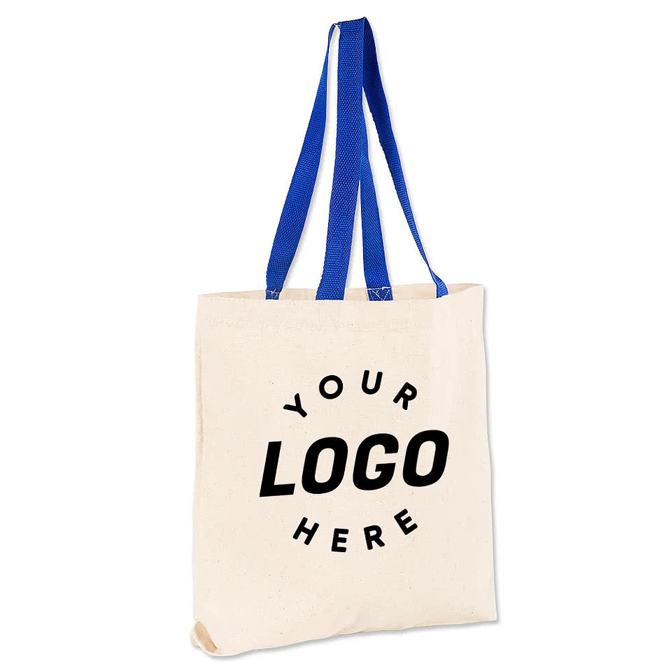 Midweight Contrast Handles Cotton Canvas Tote Bag