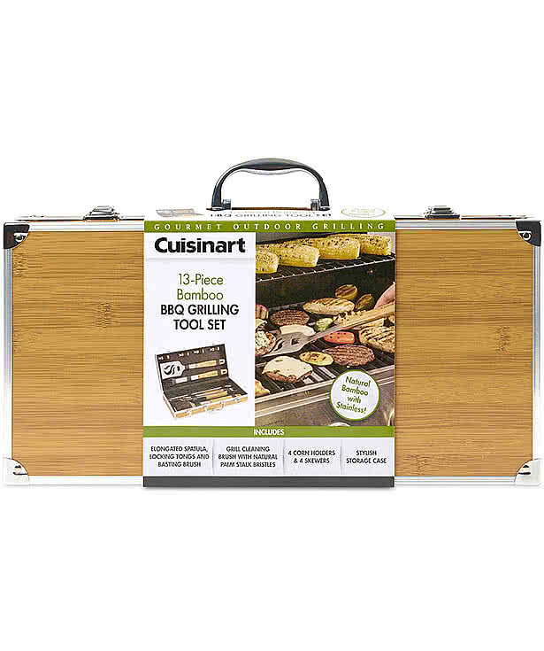 Cuisinart Outdoors Bamboo 13-Piece Grill Tool Set