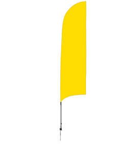 Full Color 13’ Streamline Razor Flag with Spike - Color: Yellow