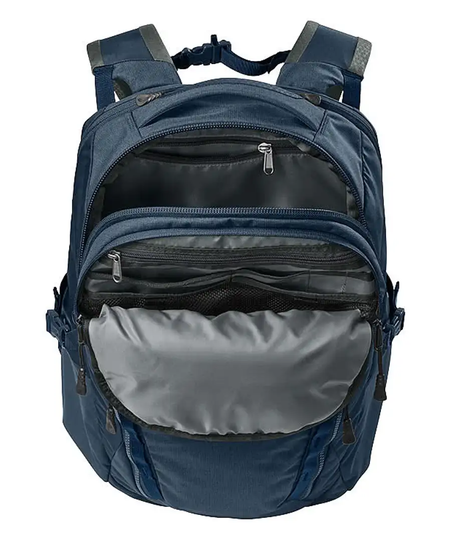 grey and royal blue north face backpack THE Women's Recon Everyday Laptop Backpack, Mystic Haze Dark Heather/Estate Blue, One Size : Electronics recycled water The North Face TNF Black