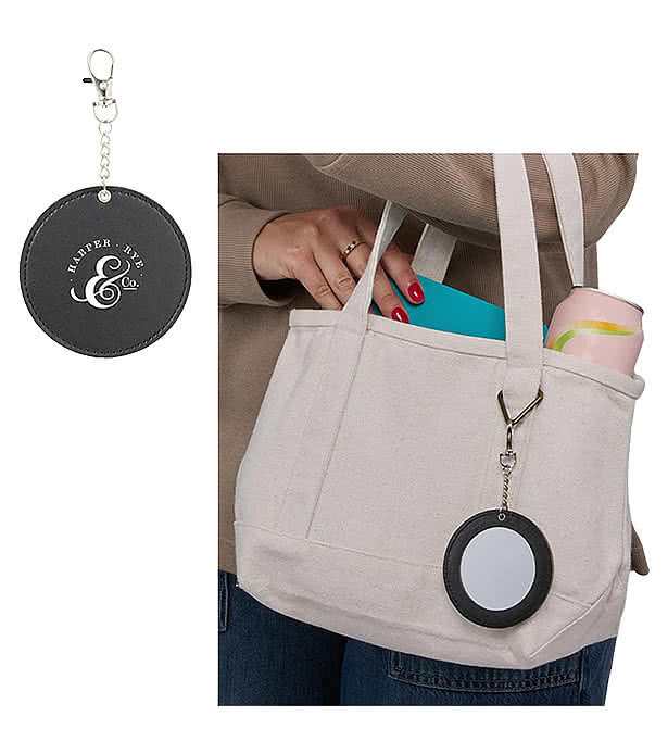 Recycled Travel Mirror Bag Charm