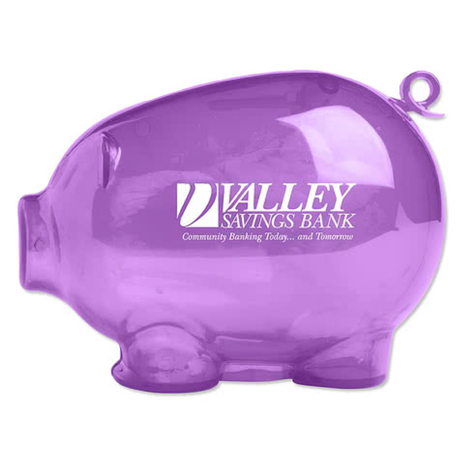 Pig Tail Action Piggy Bank in Translucent Orange