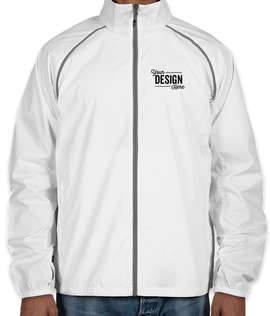 Elevate Egmont Packable Contrast Zipper Windbreaker - Color: White / Steel Grey