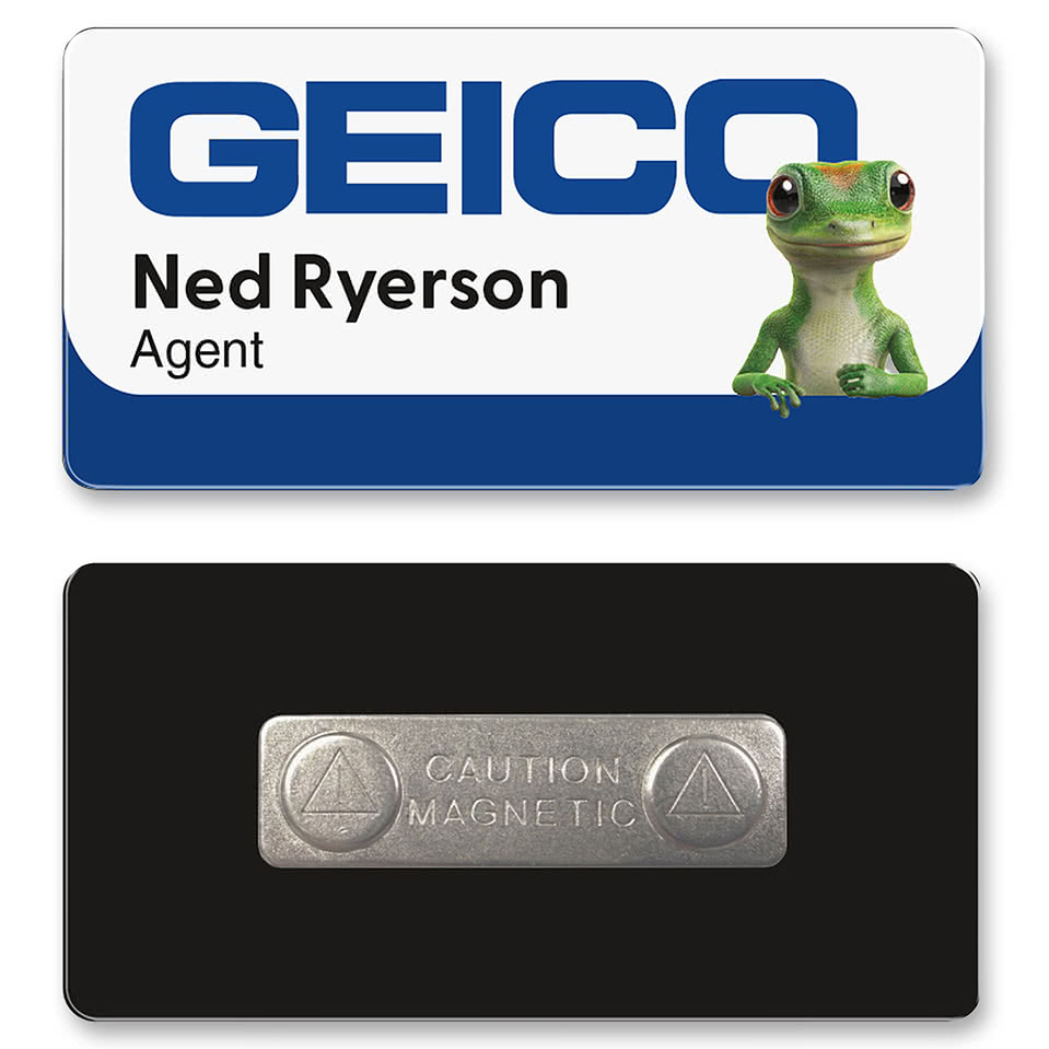 1.5" x 3" Name Badge - Magnet Back