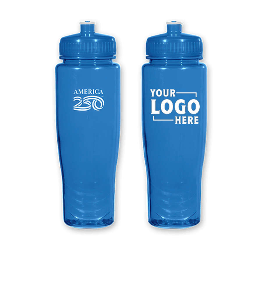 America250™ 28 oz. Poly-Clean Water Bottle in TRANSLUCENT BLUE
