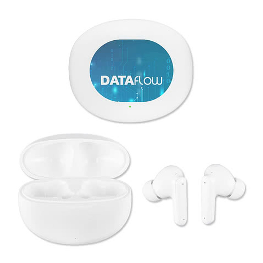 Full Color 2 Buds Pro Recycled Wireless ANC Earbuds in White