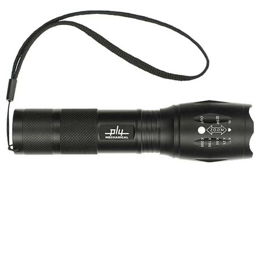 Laser Engraved High Performance 500 Lumen Flashlight in Black