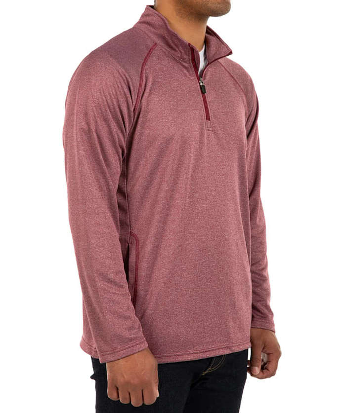 Devon & Jones Heather Quarter Zip Performance Pullover