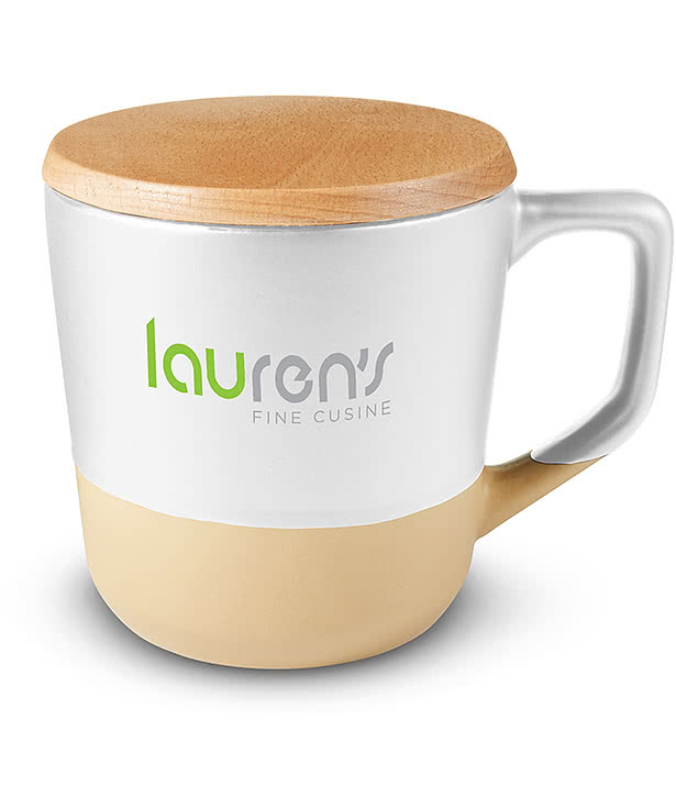 16.5 oz. Boston Ceramic Mug with Wooden Lid