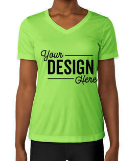 Sport-Tek Women's Competitor V-Neck Performance Shirt - Color: Lime Shock