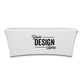 Full Color 8' Stretch Tablecloth - Color: White