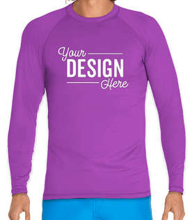 Wet Effect Long Sleeve Rash Guard Shirt - Color: Purple