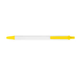 BIC Clic Stic Pen (black ink) - Color: White / Yellow